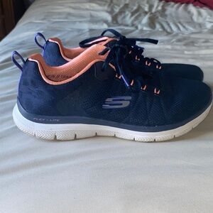 Skechers Flex-Lite Navy & Coral Training Sneakers